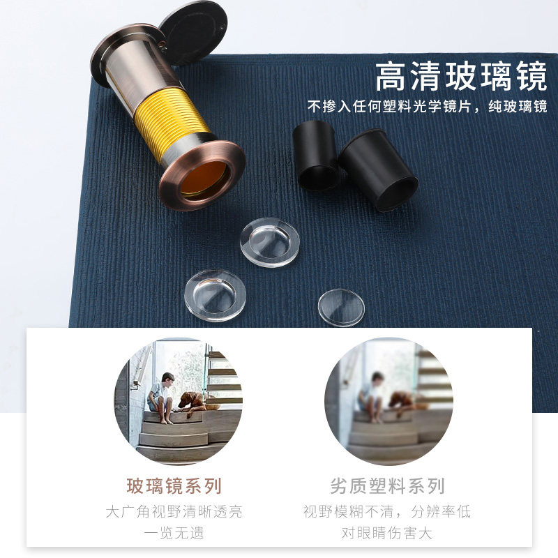 防盗门猫眼高清广角200度防撬防旋安全镜片酒店宾馆升级款实用