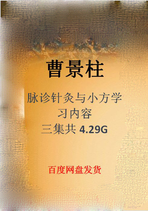 禅医曹景柱脉诊针灸与小方学习内容3集中医视频资料