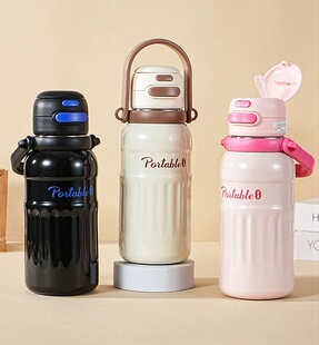 康林运动双饮保温杯316不锈钢大容量吸管水杯子男女学生水壶800ml