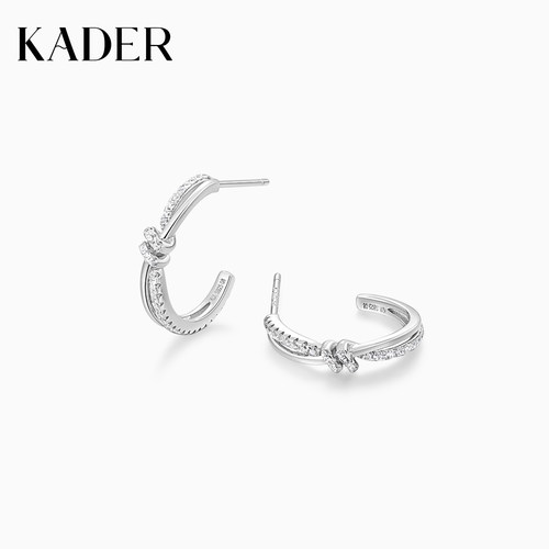 KADER开朵爱意交织耳环925银简约高级时尚小众设计感耳饰生日礼物