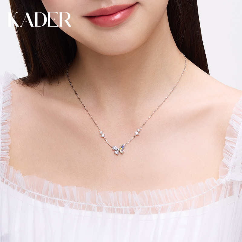 卡蒂罗月光蝶语项链女S925纯银轻奢小众设计简约生日礼物送女友