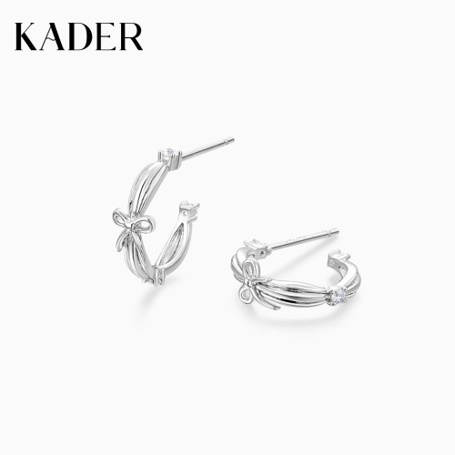 KADER开朵絮语蝴蝶结耳环925银简约高级时尚小众设计耳饰生日礼物
