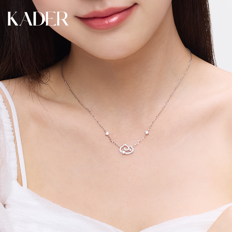 卡蒂罗祥云纹项链女S925银轻奢小众设计时尚锁骨链生日礼物送女友