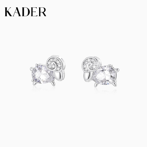 KADER开朵福气绵绵耳钉女时尚高级耳饰本命年羊新年生肖羊礼物
