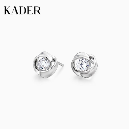 KADER耳钉女999纯银小巧精致时尚