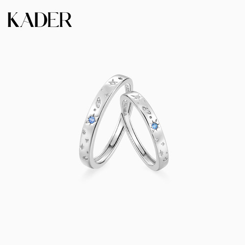 卡蒂罗银河罗盘情侣对戒S925银戒指一对小众设计生日礼物送女友