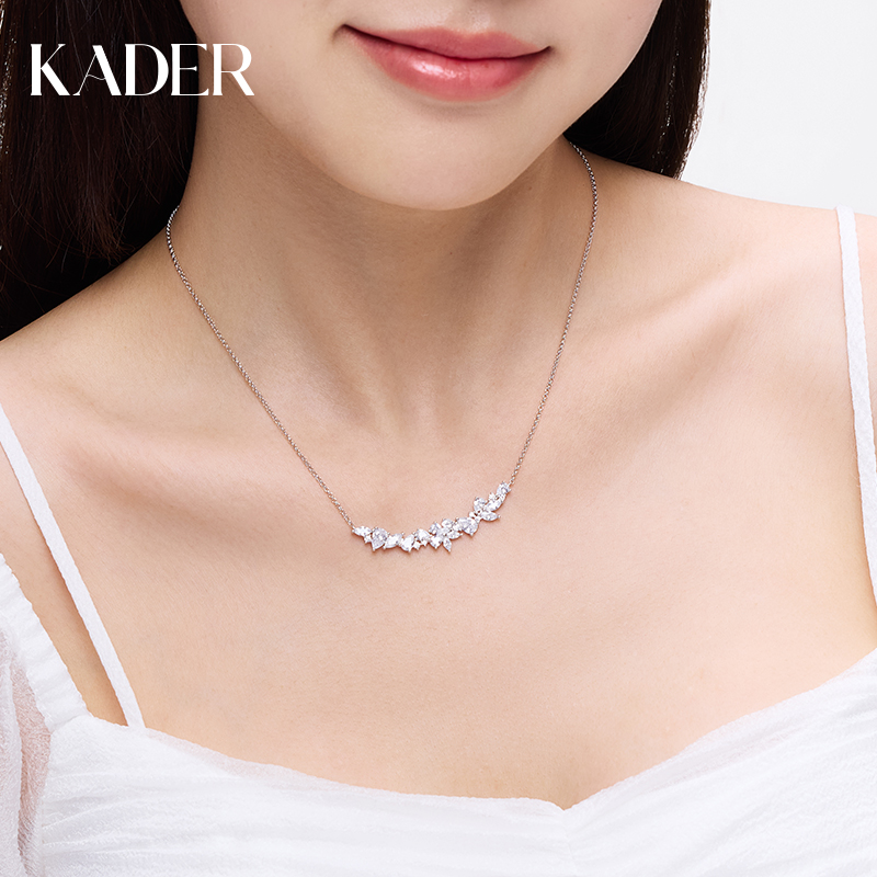 卡蒂罗纯白茉莉纯银锁骨链项链女