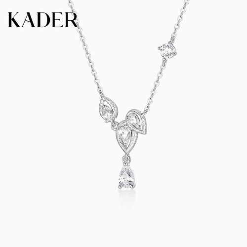 KADER开朵水滴莲花项链女简约时尚小众设计轻奢锁骨链生日礼物
