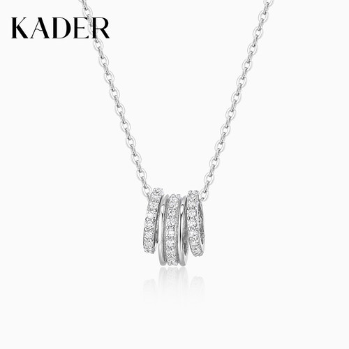 KADER开朵圆环小蛮腰项链女925银简约时尚小众设计锁骨链生日礼物