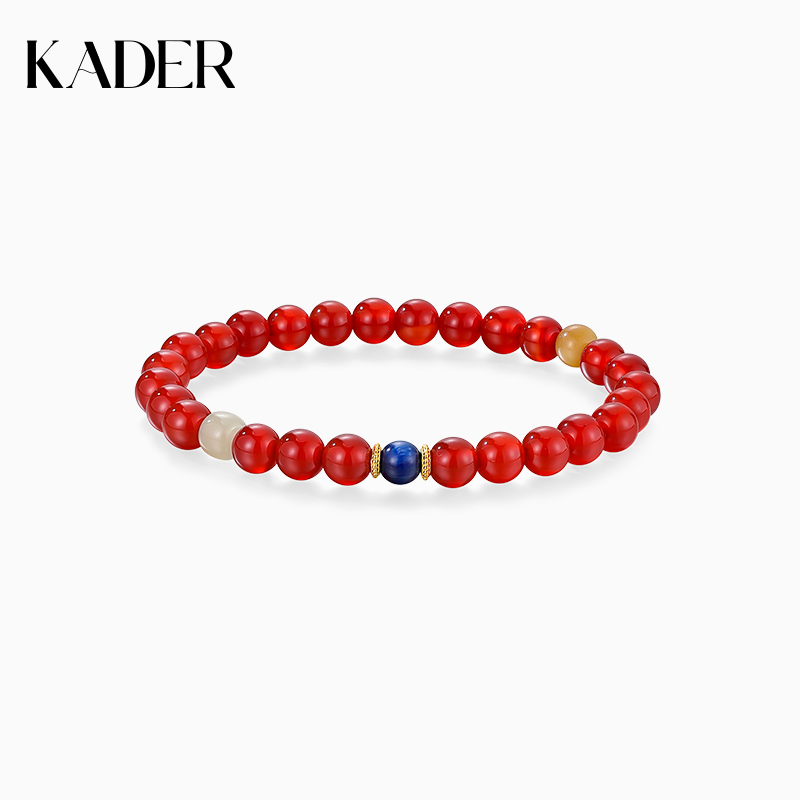 卡蒂罗红玛瑙守护手串925银新中式国风精致星云能量场手链礼物