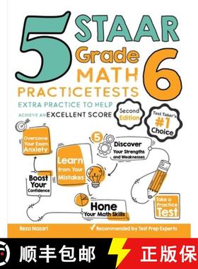 【3-4周达】5 STAAR Grade 6 Math Practice Tests: Extra Practice to Help Achieve an Excellent Score [9781646122523]