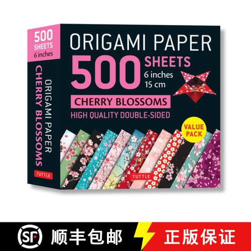 【3-4周达】Origami Paper 500 sheets Cherry Blossoms 6 inch (15 cm): Tuttle Origami Paper: High-Qualit... [9780804853637]