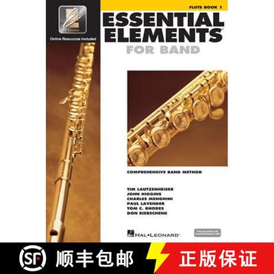 【3-4周达】Essential Elements for Band Flute Book 1 with Eei Beginner Flute Sheet Music and Online Re... [9780634003110]