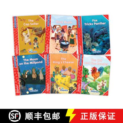 【3-4周达】Jolly Phonics Folktales Red Readers (Level 1) Complete Set (1-6): In Print Letters (Americ... [9781835821459]
