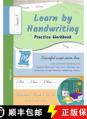 预订 Learn by Handwriting, Practice Workbook - Numbers from 1 to 50 - Words and Numbers - Cursive, Le... [9798330697496]