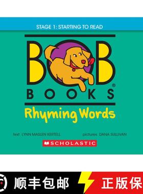 【3-4周达】Bob Books - Rhyming Words Hardcover Bind-Up Phonics, Ages 4 and Up, Kindergarten, Flashcar... [9781546116813]