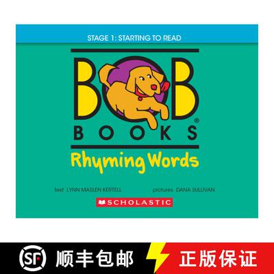 【3-4周达】Bob Books - Rhyming Words Hardcover Bind-Up Phonics, Ages 4 and Up, Kindergarten, Flashcar... [9781546116813]