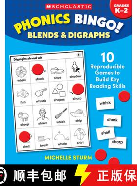 【3-4周达】Phonics Bingo: Blends & Digraphs: 10 Reproducible Games to Build Key Reading Skills [9781546106494]