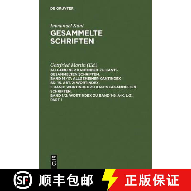预订 Wortindex Zu Band 1-9. A-K, L-Z [9783110051803]