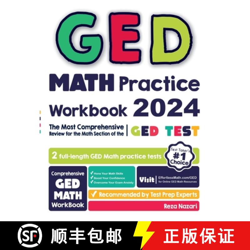【2-3周达】GED Math Practice Workbook: The Most Comprehensive Review for the Math Section of the GED ... [9781637190234]