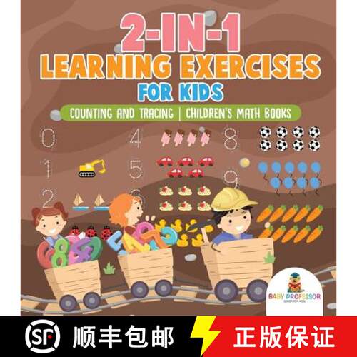 【3-4周达】2-in-1 Learning Exercises for Kids : Counting and Tracing | Children's Math Books [9781541925885]