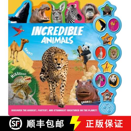 【3-4周达】Incredible Animals: Interactive Children's Sound Book with 10 Buttons [9781837955046]