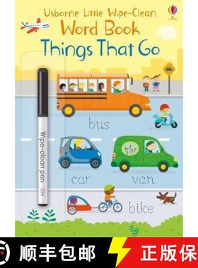 【3-4周达】Little Wipe-Clean Word Book Things That Go [9781474968133]