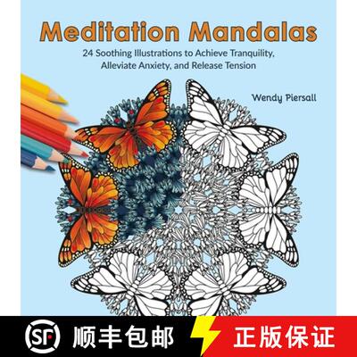 【3-4周达】Meditation Mandalas: 24 Soothing Illustrations to Achieve Tranquility, Alleviate Anxiety, ... [9781646046706]