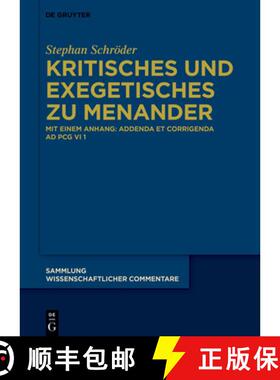【3-4周达】精装 Kritischer Kommentar Zur Edition Der Menander-Fragmente [9783111191508]