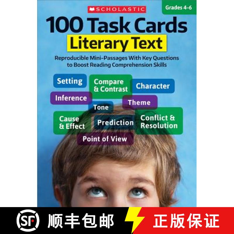 【4周达】100 Task Cards: Literary Text: Reproducible Mini-Passages with Key Questions to Boost Readin... [9781338113006]