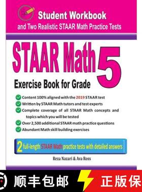 【3-4周达】STAAR Math Exercise Book for Grade 5: Student Workbook and Two Realistic STAAR Math Tests [9781970036268]