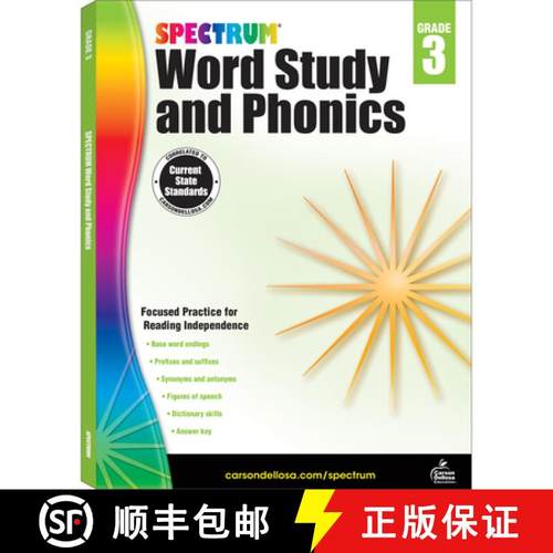 现货 Spectrum Word Study and Phonics, Grade 3: Volume 82 [9781483811840]