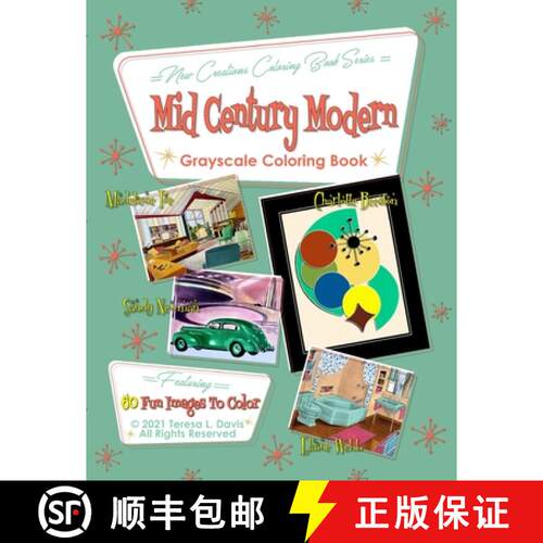 【3-4周达】New Creations Coloring Book Series: Mid-Century Modern [9781951363581]