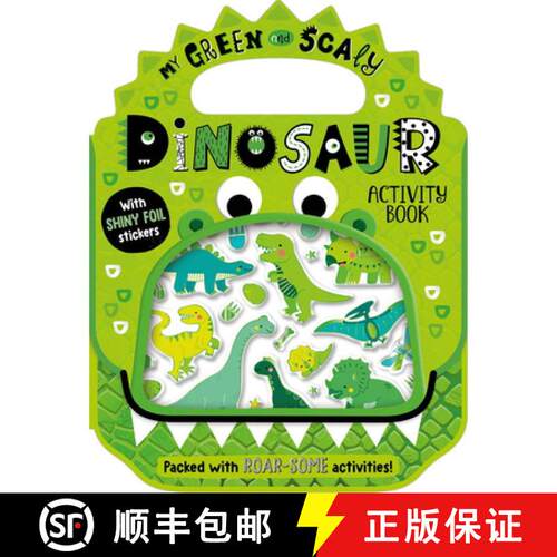 【3-4周达】Shiny Stickers My Green and Scaly Dinosaur Activity Book [9781805444404]