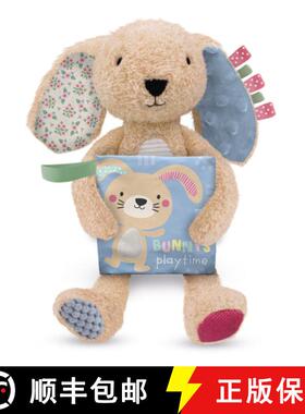【3-4周达】Sensory Snuggables Medium Plush Rabbit with Cloth Book [9781805446828]