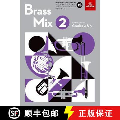 【3-4周达】Brass Mix, Book 2, Piano Accompaniment B flat: 8 new pieces for Brass, Grades 4 & 5 [9781786015242]