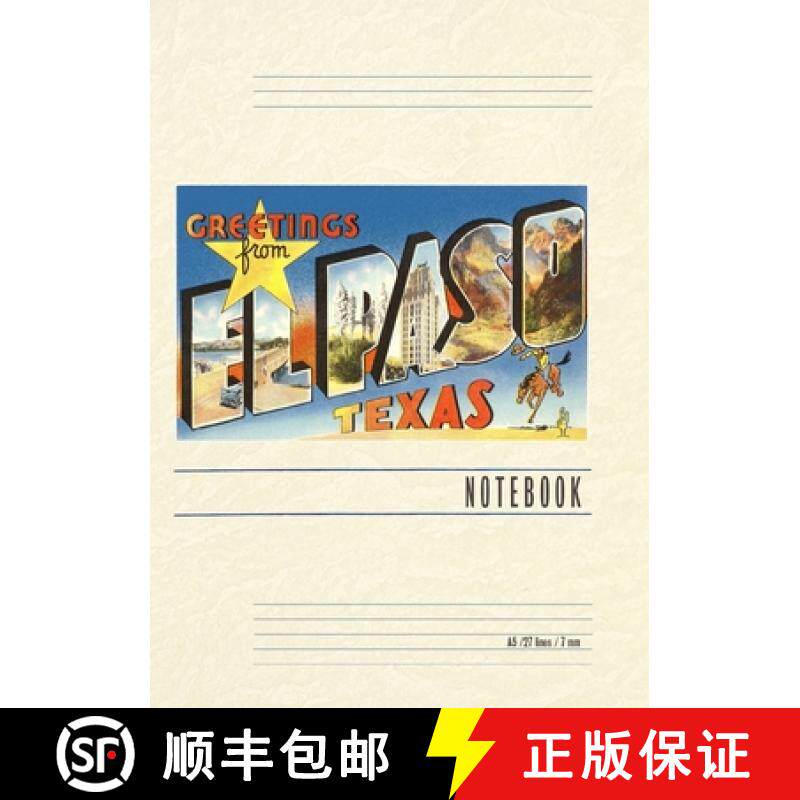 预订 Vintage Lined Notebook Greetings from El Paso, Texas [9798385448289]