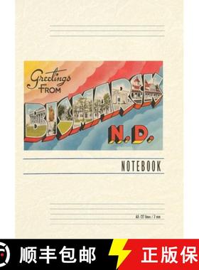 【3-4周达】Vintage Lined Notebook Greetings from Bismark, North Dakota [9798385430789]
