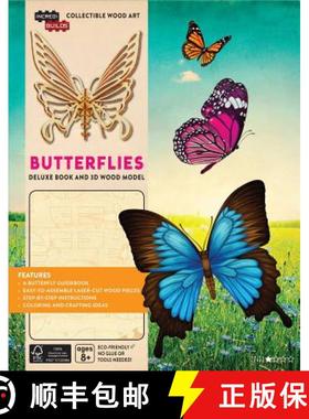 【3-4周达】IncrediBuilds: Butterflies Deluxe Book and Model Set: Butterflies Deluxe Book and Model Set [9781682980071]
