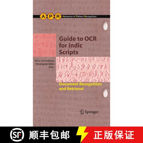 【3-4周达】精装 Guide to OCR for Indic Scripts: Document Recognition and Retrieval [9781848003293]