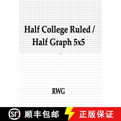 【3-4周达】Half College Ruled / Half Graph 5x5: 200 Pages 8.5 X 11 [9781607969440]