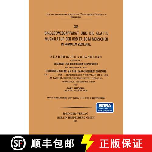 【3-4周达】Der Bindegewebsapparat und die Glatte Muskulatur der Orbita beim Menschen in Normalem Zust... [9783662298862]