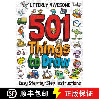 【3-4周达】501 Utterly Awesome Things to Draw [9781787000674]