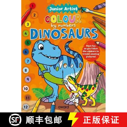 【3-4周达】Junior Artist Colour By Numbers: Dinosaurs [9781782704362]