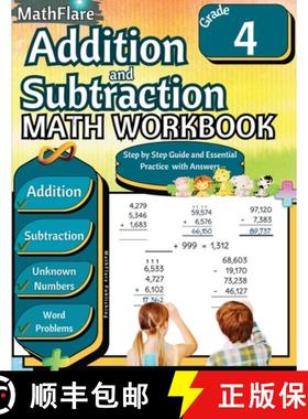 预订 Addition and Subtraction Math Workbook 4th Grade: Word Problems Grade 4, Addition and Subtractio... [9798869373052]