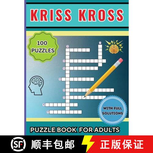 【3-4周达】Kriss Kross Puzzle Book for Adults: 100 Interesting Classic Puzzles  over 2000 Verified Words [9788119495078]