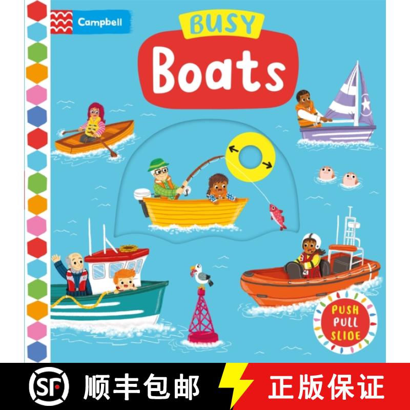 【3-4周达】Busy Boats: A Push Pull and Slide Book [9781035043781]