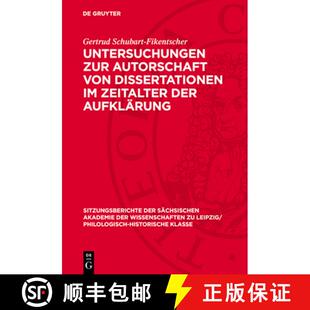 【3-4周达】精装 Untersuchungen Zur Autorschaft Von Dissertationen Im Zeitalter Der Aufklärung [9783112726303]