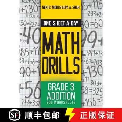 【3-4周达】One-Sheet-A-Day Math Drills: Grade 3 Addition - 200 Worksheets (Book 5 of 24) [9781627342018]