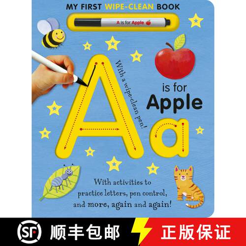 【3-4周达】A is for Apple Wipe-Clean: My First Wipe-Clean Book [9781664351677]